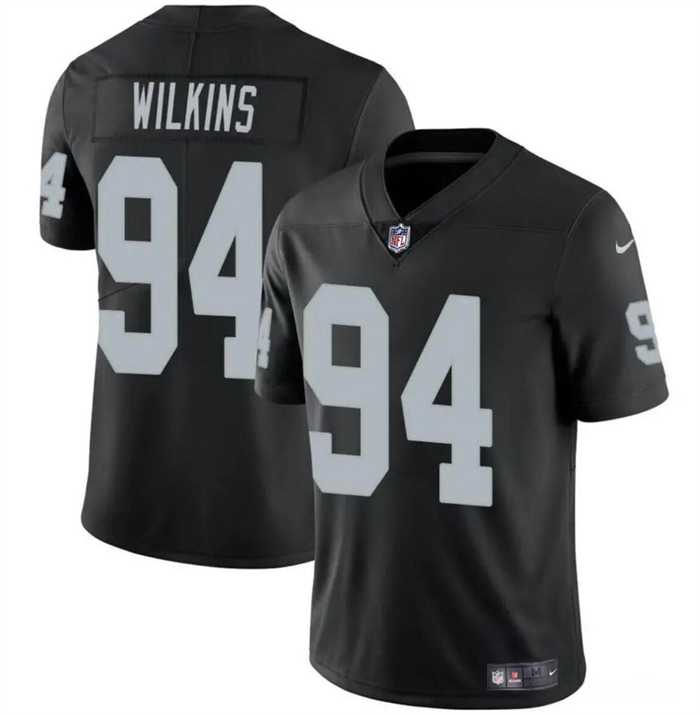 Men & Women & Youth Las Vegas Raiders #94 Christian Wilkins Black Vapor Football Stitched Jersey